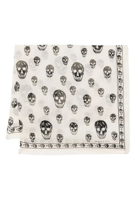 Foulard In Seta Skull Beige Chiaro e Nero ALEXANDER MCQUEEN | 807889-3052Q5872